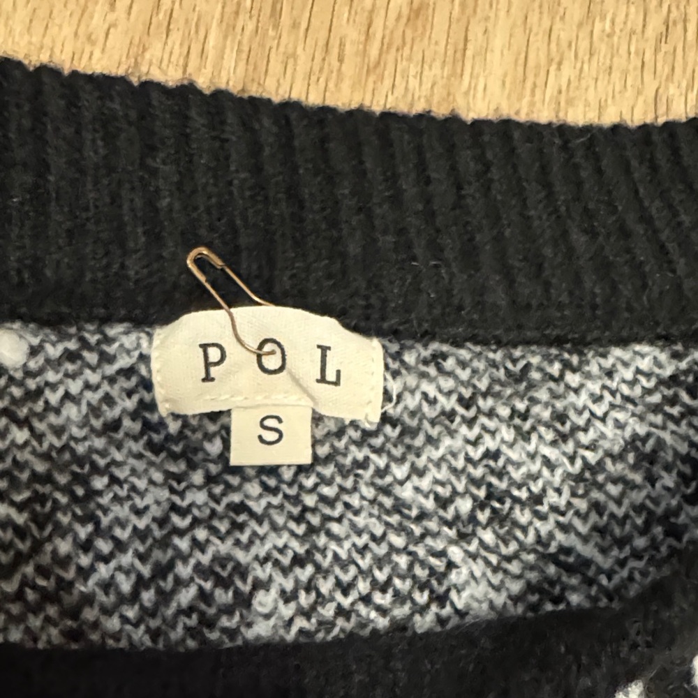 POL NWOT S (M L XL good) oversized Black and White Leopard Print crop Sweater - Picture 3 of 4